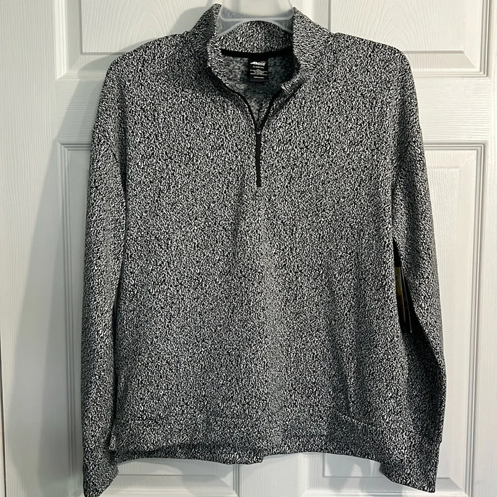 Avia Women's Large (14-16) L/S Heather Black 1/4 Zip Activewear Pullover. NWT